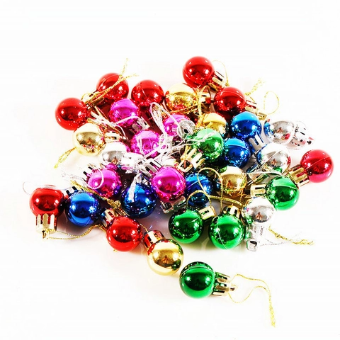 Palline Di Natale Plastica Galvanizzata Ornamenti Appesi Lucidi Decorazione Albero Di Festa Mini Palline Lucide