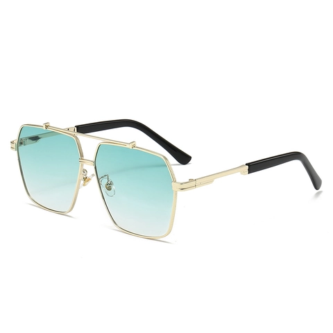 Quadratische Sonnenbrille Metall Doppelsteg UV400 Schutz Trendy Casual Outdoor Brillen Herren Damen
