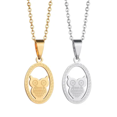 Stainless Steel Owl And Eagle Pendant Necklace With Shell Peace Dove Hexagram Charm Retro Jewelry For Women Temperament