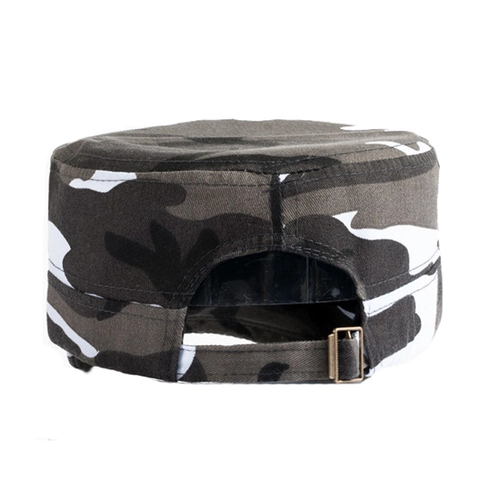 Camouflage Cadet Cap Cotton Canvas Flat Top Military Hat Adjustable Tactical Outdoor Leisure Vintage For Men Women