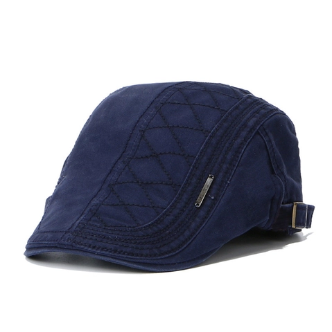 Heren Retro Platte Pet Gewassen Katoen Ivy Newsboy Hoed Verstelbaar Vintage Doorgestikt Britse Stijl Casual