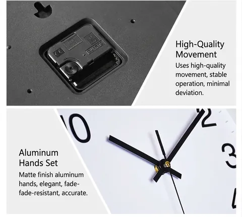 Moderne Runde Wanduhr Kunststoffrahmen Leises Quarzwerk Arabische Ziffern Dekor Für Wohnzimmer Schlafzimmer