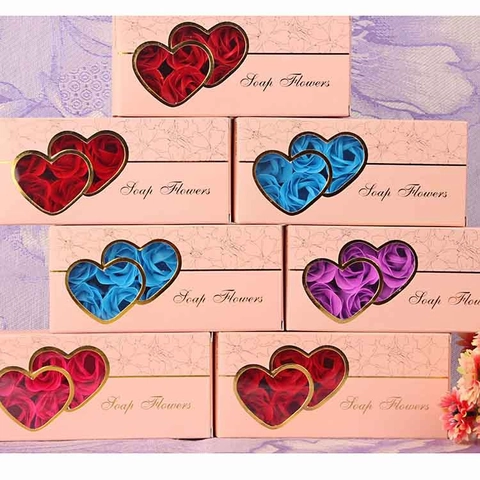 Romantische Seifenblumen Geschenkbox Herzfenster Duftende Rosen Seifenblumen Box Für Valentinstag Hochzeit Einweihung Geschenk