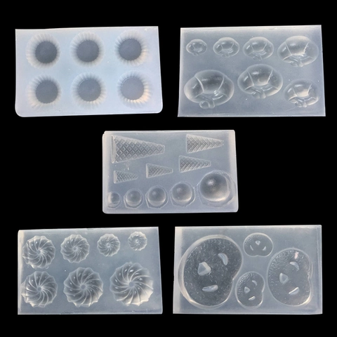 Mini Moldes De Silicona Forma De Comida DIY Arcilla Fondant Horneado Formas De Postre Herramientas Decorativas