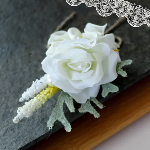Künstliche Weiße Callas Rose Ansteckblume Mit Juteseil Handgefertigte Rustikale Hochzeit Party Accessoire
