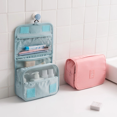 Hanging Toiletry Bag Waterproof Oxford Cloth Large Capacity Travel Cosmetic Makeup Organizer With Hook For Bathroom