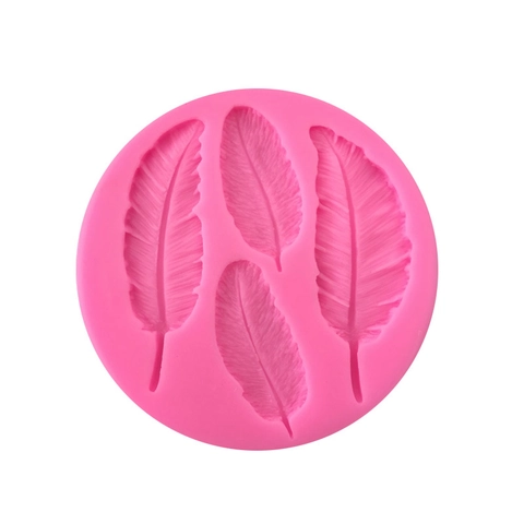 Feather Silicone Mold Round Detailed Patterns For Cake Decoration Fondant Chocolate Candy DIY Resin Crafting Plaster Tools