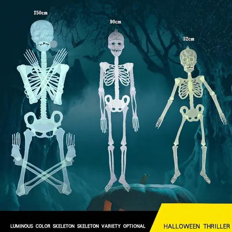 Leuchtendes Skelett Halloween Dekoration Leuchten Im Dunkeln Kunststoff Bewegliche Gelenke Spukhaus Requisite Gruselige Party Deko