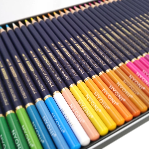 Water Soluble Colored Pencils Professional Wooden Watercolor Painting Art Supplies Drawing School Stationery Tin Case