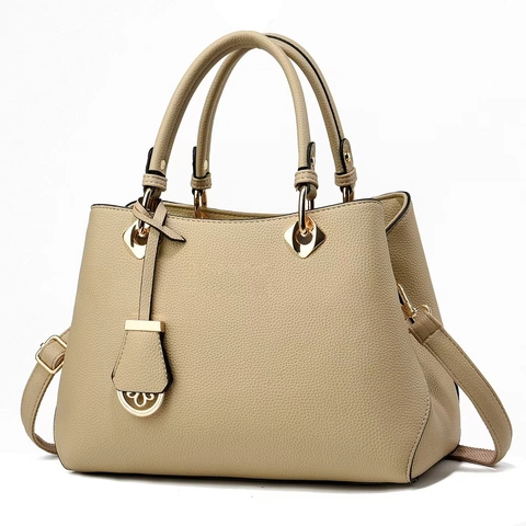 Sac À Main Pour Femme En Cuir PU Grainé Grande Capacité Sac Bandoulière Sangle Amovible Fourre-Tout Élégant