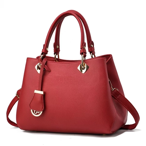 Sac À Main Pour Femme En Cuir PU Grainé Grande Capacité Sac Bandoulière Sangle Amovible Fourre-Tout Élégant