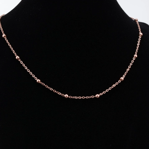Collier en Acier Titane à Perles Minimaliste Pour Femme Plaqué Or Rose Élégante Chaîne Satellite Bijoux Cadeau Petite Amie