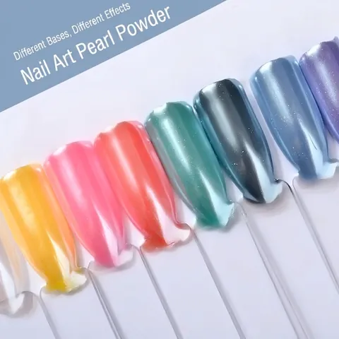Polvere Di Künstliche Perle Per Unghie Effetto Specchio Cromato Iridescente Aurora Neon Luccichio Ultra Fine Per Decorazione Manicure DIY Lucida