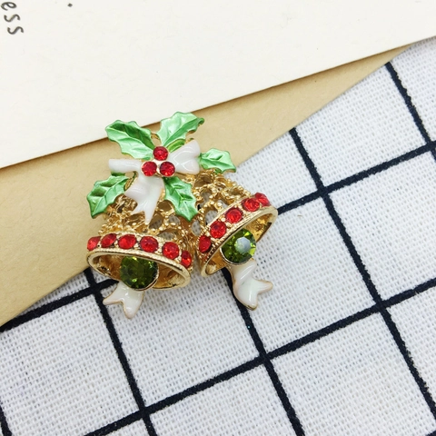 Spille Di Natale Pin Lega Smalto Strass Babbo Natale Renna Pupazzo Di Neve Albero Campana Gioielli Donne
