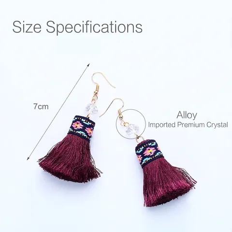 Pendientes Bohemios Con Borlas Aleación Cristal Flecos Étnicos Joyería Declaración Para Mujeres Estilo Vintage