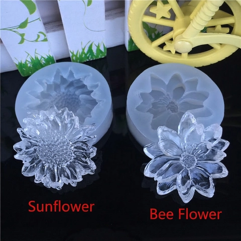 Mirror Surface Silicone Mold Sunflower Honey Flower Shape For Resin Casting DIY Jewelry Making Chocolate Baking Tool