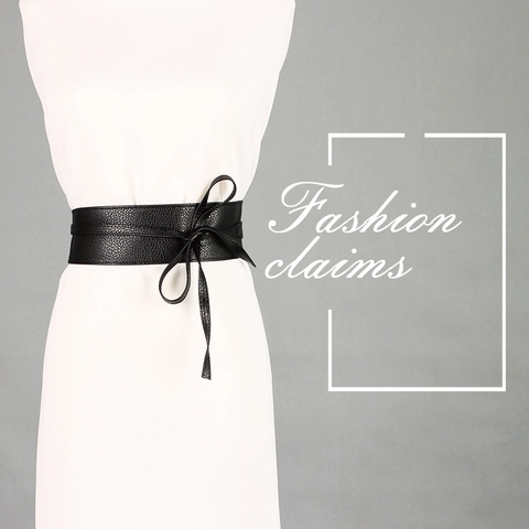Damen Kunstleder Obi Gürtel Lychee Muster Wickel Korsett Gürtel Schleife Breiter Taillengürtel Kleider Accessoires