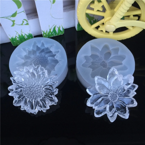 Mirror Surface Silicone Mold Sunflower Honey Flower Shape For Resin Casting DIY Jewelry Making Chocolate Baking Tool