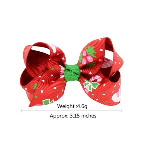 Kerst Strik Haarspeldjes Voor Kinderen Polyester Lint Kerstman Rendier Patroon Feestelijke Haarsieraden Voor Feest