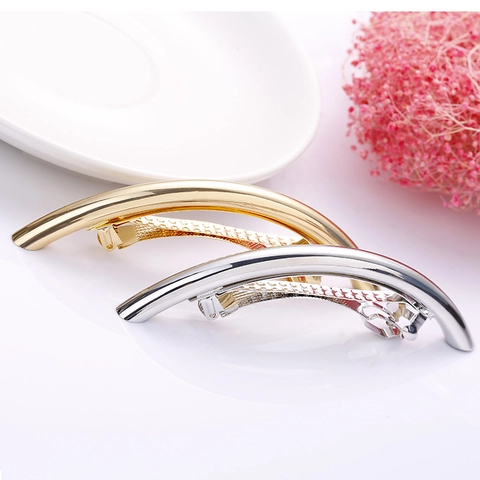 Fermaglio Per Capelli Minimalista In Ottone Molletta Curva Ad Arco Lucidatura Lucida Elegante Accessorio Per Capelli Da Donna