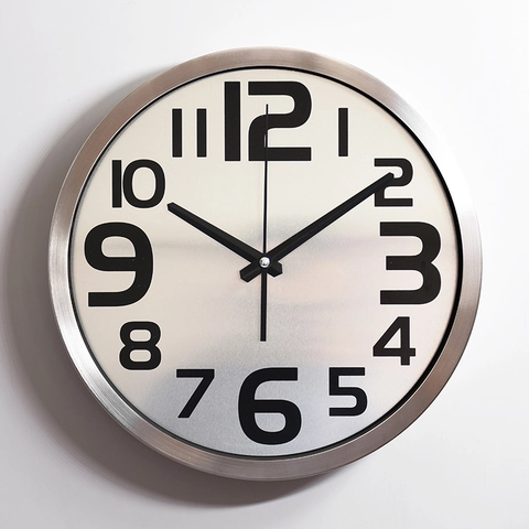 Orologio Da Parete Acciaio Inossidabile Rotondo Silenzioso Movimento Quarzo Decorativo Moderno Minimalista Per Soggiorno Casa