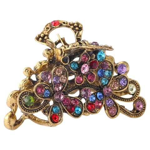 Molletta Per Capelli Vintage Donna Lega Di Zinco Strass Elegante Fiore Farfalla Retro Fermagli Per Capelli