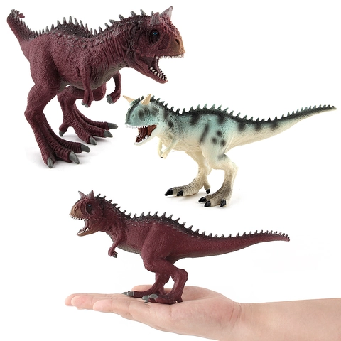 Modello di Dinosauro Carnotaurus Realistico Giocattolo in Plastica Animale Statuetta Giurassica per Bambini Collezione Educativa