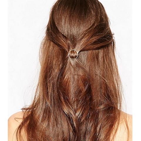 Minimalistische Geometrische Cirkelvormige Haarclip Van Legering Metalen Haarschuifje Voor Dames Elegante Accessoires