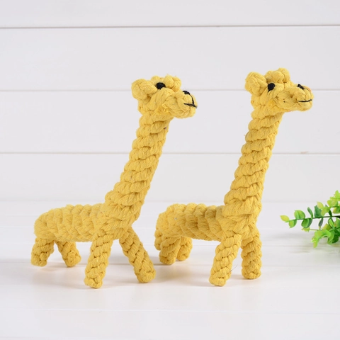 Jouet À Mâcher Pour Chien Corde En Coton Tissé À La Main Nettoyage Des Dents Durable Formes Animaux Dessins Animés
