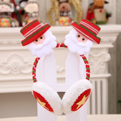 Paraorecchi A Tema Natalizio Fascia Invernale In Peluche Caldo Figure Babbo Natale Pupazzo Di Neve Renna Orso Accessori