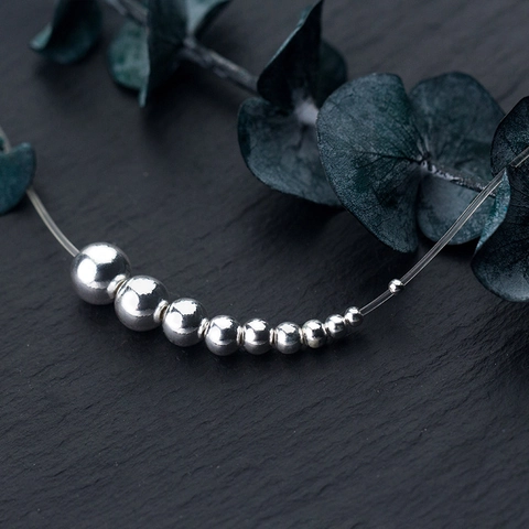 Perles En Argent Sterling 925 Rondes Polies Lisses Perles D'espacement Pour La Fabrication De Bijoux Bricolage Bracelet