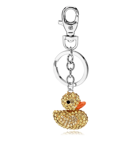Portachiavi Anatra Carina Lega Strass Cristallo Scintillante Ciondolo Per Borsa Animale Per Donne Ragazze Regalo