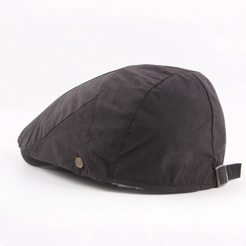 Retro British Cotton Flat Cap Solid Color Adjustable Ivy Cap For Men Women Vintage Beret Hat With Metal Buckle