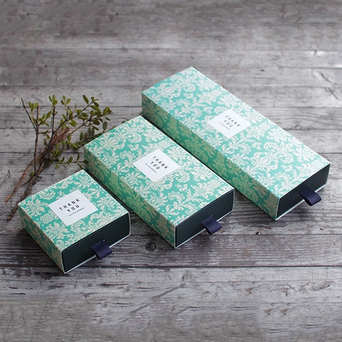 Scatola Regalo Cinese Classica a Cassetto con Motivo Damascato Paisley Scatola di Carta con Maniglia in Nastro per Tè Caramelle Matrimonio