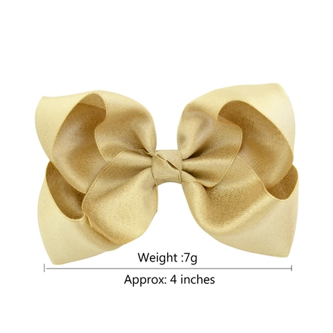 Large Bow Hair Clip Grosgrain Ribbon Duckbill Barrette Handmade Solid Color Chic Hair Accessories For Kids Girls