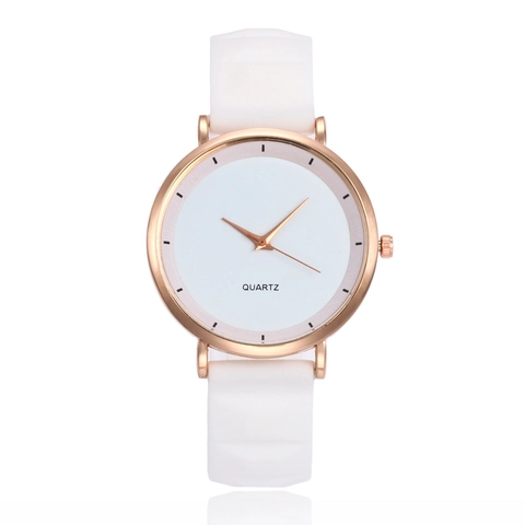 Minimalist Women's Quartz Wristwatch Ultra Thin Candy Color Silicone Strap Alloy Case Casual Fashion For Students