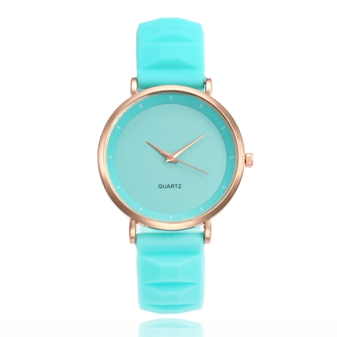 Minimalist Women's Quartz Wristwatch Ultra Thin Candy Color Silicone Strap Alloy Case Casual Fashion For Students