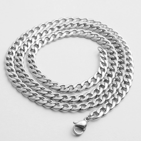 Heren Hiphop Roestvrij Staal Schakelketting Halsketting Zilver Figaro Schakelketting Minimalistische Punk Sieraden Voor Dames Heren