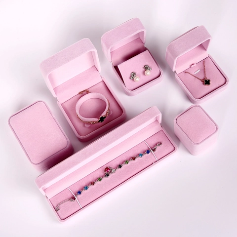 Boîte À Bijoux En Velours Organisateur Pour Bague Collier Pendentif Bracelet Boucle D'oreille Emballage Cadeau Étui De Rangement
