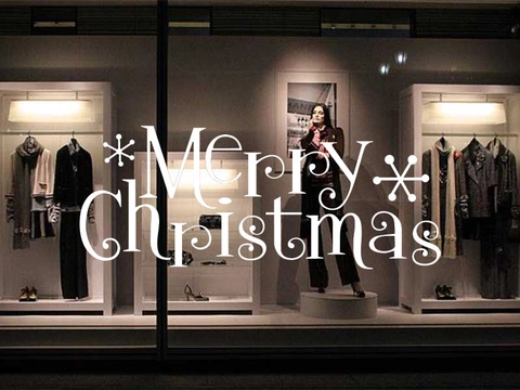 Merry Christmas Wall Sticker Removable PVC Waterproof Window Decal For Home Office Store Glass Decor Festive Mural