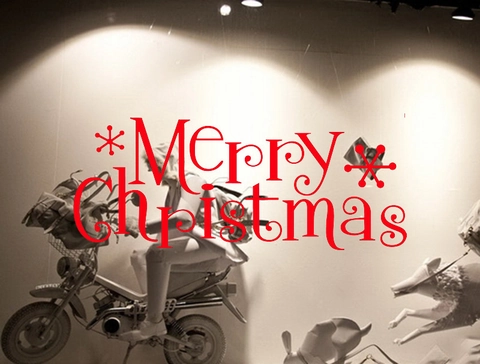 Merry Christmas Wall Sticker Removable PVC Waterproof Window Decal For Home Office Store Glass Decor Festive Mural