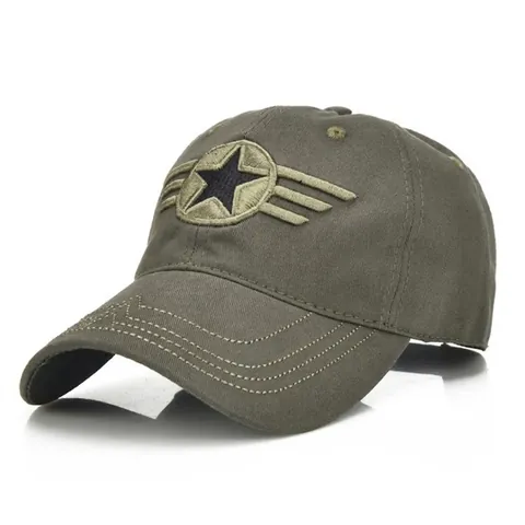 Berretto Da Baseball Stile Militare Tela Cotone Camouflage Ricamo Stella Regolabile Cappello Da Sole All'aperto Traspirante