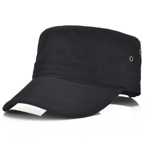 Unisex Baumwolle Cadet Cap Militär Mütze Flach Top Outdoor Sonnenschutz Verstellbar Freizeit Sport Atmungsaktiv Solid Tarnung