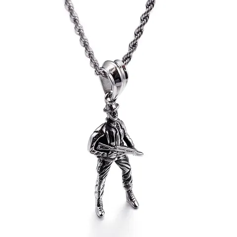 Ciondolo Statuetta Soldato Acciaio Inossidabile 316L Stile Militare Combattimento Punk Hip Hop Gioielli Per Uomo
