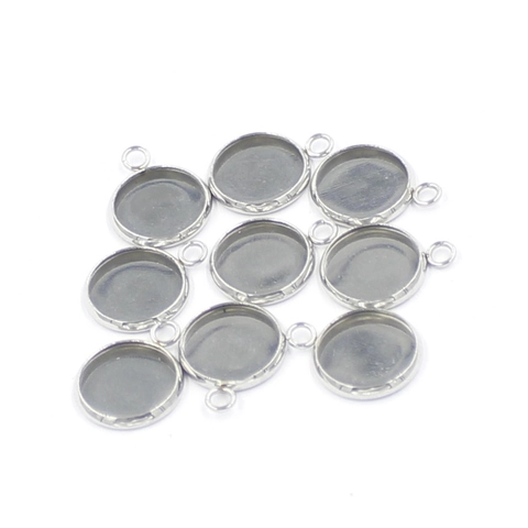 Round Bezel Pendant Trays Stainless Steel Polished Blank Base DIY Jewelry Making Findings Components Cabochon Settings For Necklaces