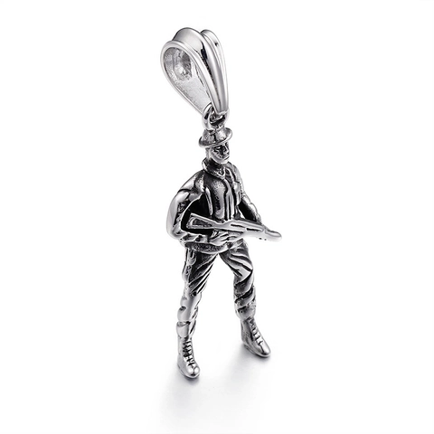 Ciondolo Statuetta Soldato Acciaio Inossidabile 316L Stile Militare Combattimento Punk Hip Hop Gioielli Per Uomo