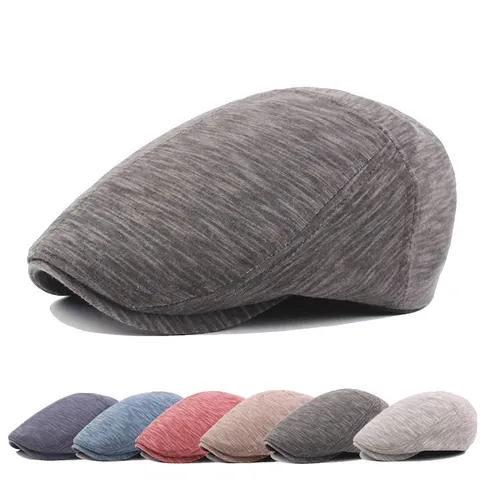 Vintage British Ivy Cap Woolen Felt Solid Color Warm Adjustable Flat Cap For Men Women Casual Retro Driving Hat