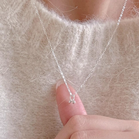 Minimalistische Halskette Aus 925 Sterling Silber Twist Schleife Anhänger Runde Perlen Eleganter Koreanischer Stil