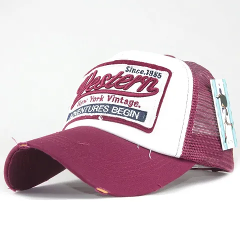 Cappello Trucker Retrò Berretto Da Baseball Distressed Con Mesh Traspirante Western Patch Ricamata Stile Vintage Per Uomo E Donna