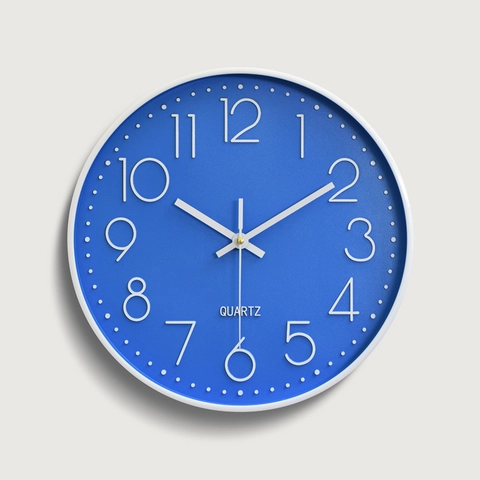 Round Wall Clock Silent Quartz Movement Minimalist Style Decorative Battery Operated For Living Room Bedroom Office